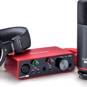 Focusrite Scarlett Solo Studio 2 in / 2 out USB Audio Interface Recording Bundle W/ Condenser Microphone And Headphones