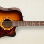 Simon & Patrick 03158 Songsmith CW Burst QIT Acoustic/Electric Guitar- A very responsive and extremely well balanced dreadnought sound.With a Varnish Burst finish and a select pressure tested solid top.Includes a cutaway and electonics with built-in t