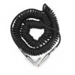 Bullet BC30CCSA 30ft Coil Cable w/Straight/Angled Connectors-Black