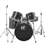 Westbury W575T-BS 5pc Studio Drum Kit with Throne in Black Sparkle. Features quality 9-ply shells with attractive PVC coverings. Solid double-braced hardware and sturdy 7/8 diameter tom holders and memory lock.