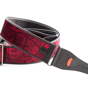 Right-On! Steady Talisman T-PAISLEY VELVET Red Guitar Strap
