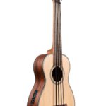 Kala KA-UBASS-SSMHG-FS Acoustic/Electric w/Bag-Solid Spruce top with Mahogany back and side. The black binding amplifies the contrast between the lighter Spruce and darker Mahogany. With the same thunderous low end the U•BASS® is known for.
