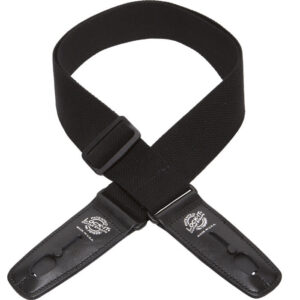 Lock-It LIS-013-C2-BLK 2" Cotton Locking GuitarStrap-Black