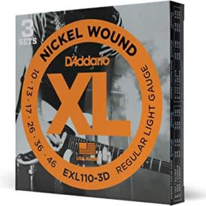 D'Addario EXL110-3D -Nickel Wound REG. LIGHT 10-46 - 3-Pack