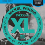 D'Addario EXL158 Nickel Wound Electric Guitar Strings, Baritone Light, 13-62