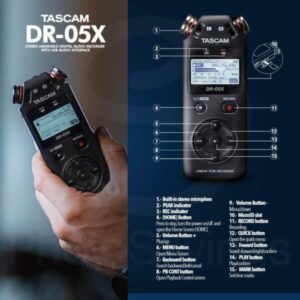 Tascam DR-05X Stereo Handheld Digital Audio Recorder with USB Audio Interface