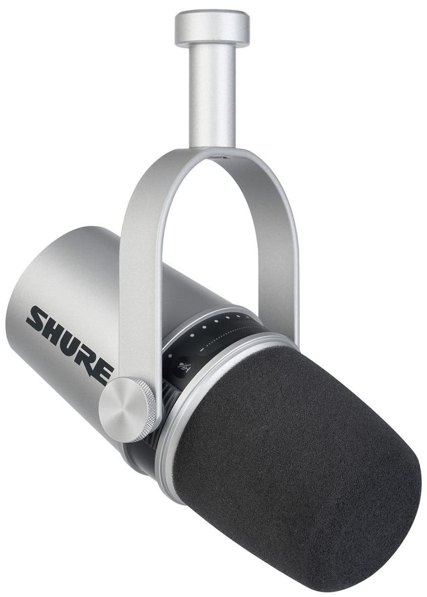 Shure MV7-S  XLR/USB Podcasting Microphone-Silver