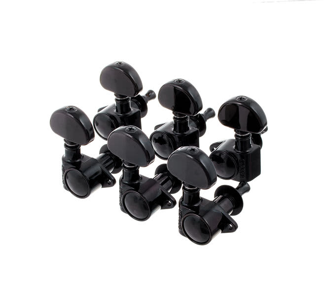 Grover GR102BC Rotomatic 14:1 3 per Side Tuners, Black Chrome