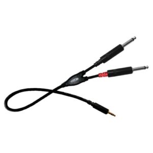 Digiflex HIN-1K-2P-15  15ft Pro Splitter Cable -1/8" TRS M to 2 x 1/4" TS Plugs