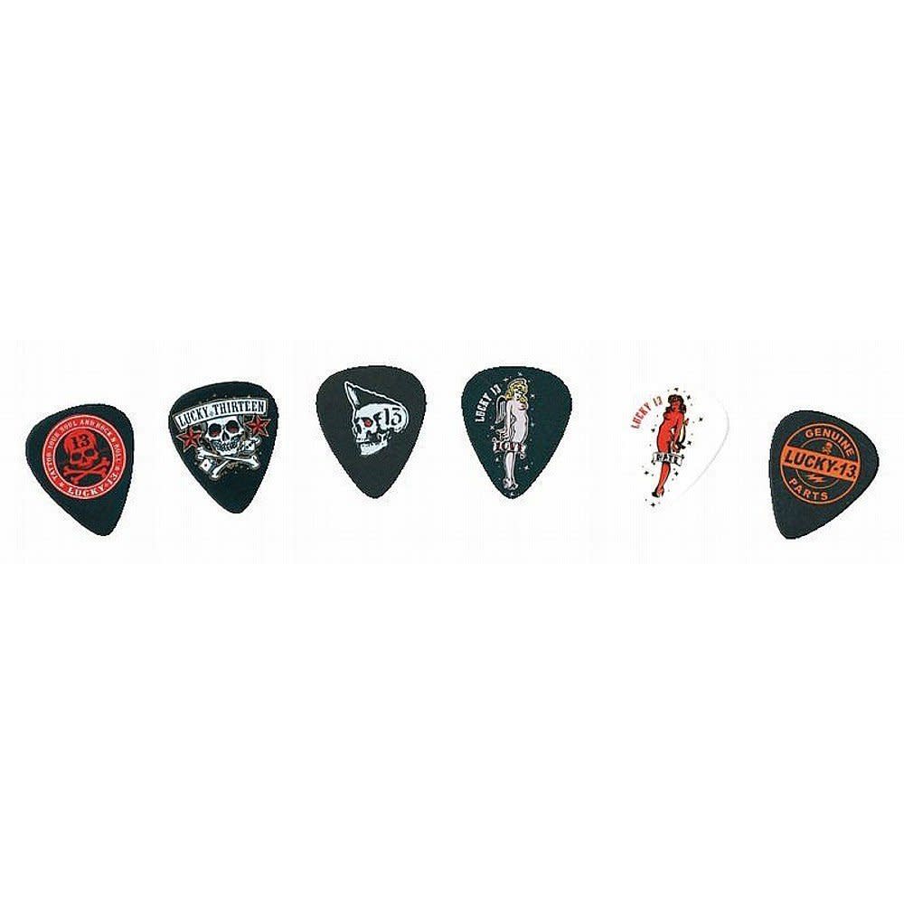 Dunlop L13BP.73 Lucky 13 Picks, Assorted, .73mm, 6/Player's Pack