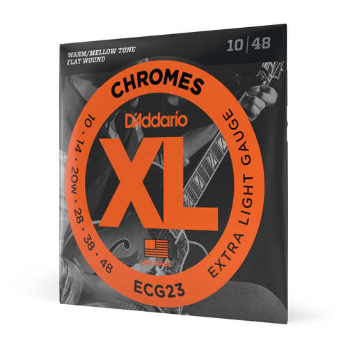 D'Addario ECG23 Chromes Flat Wound Jazz Light 10-48