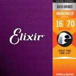 Elixir 11306-ELX 80/20 Bronze 6-String Baritone Acoustic Guitar Strings - 16-70