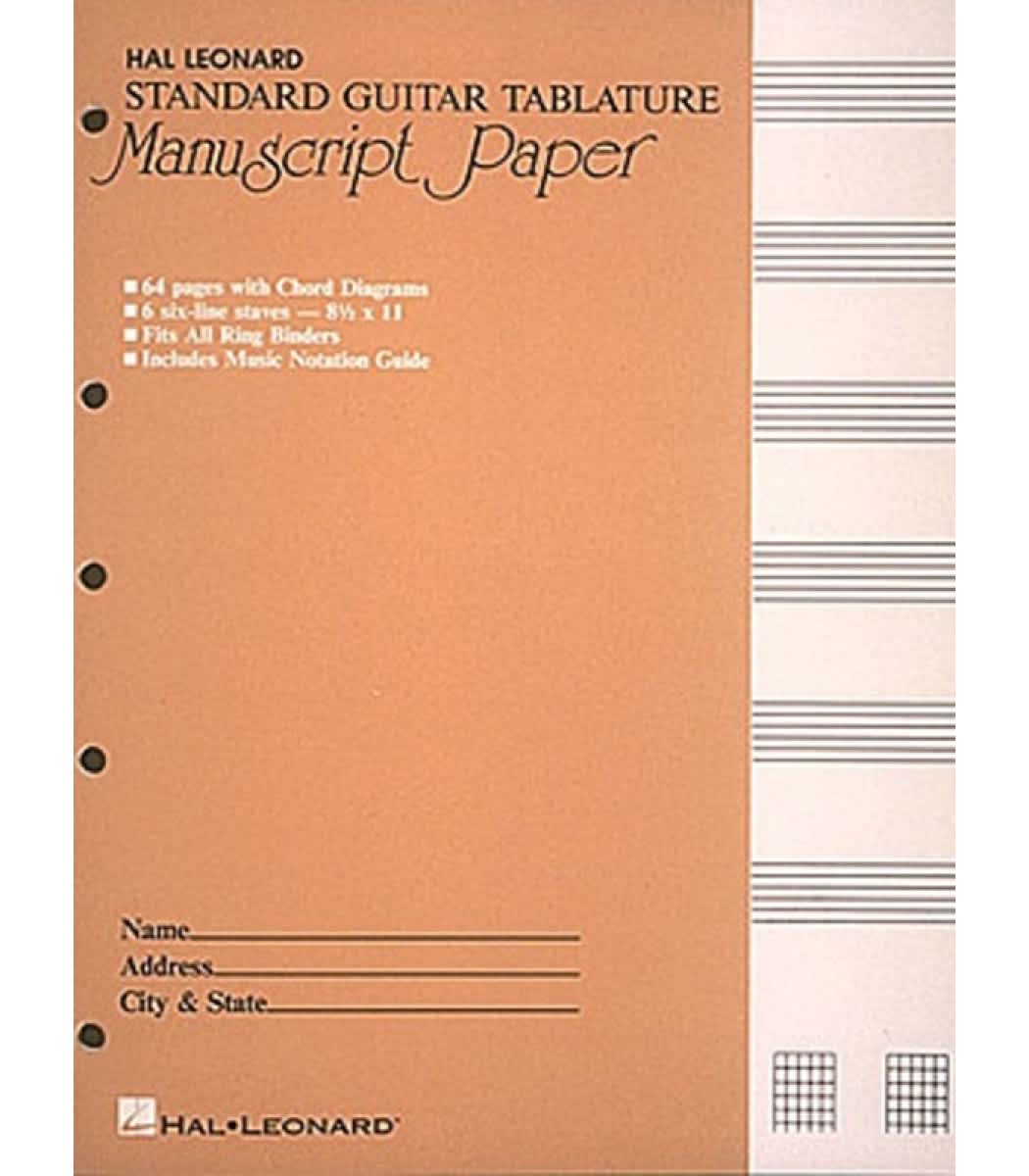 Hal Leonards Standard Tablature Manuscript Paper 704356