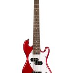 KALA UBASS-SB-RD-FS Solid Body 4-String Fretted U-BASS With Gig Bag, Candy Apple Red