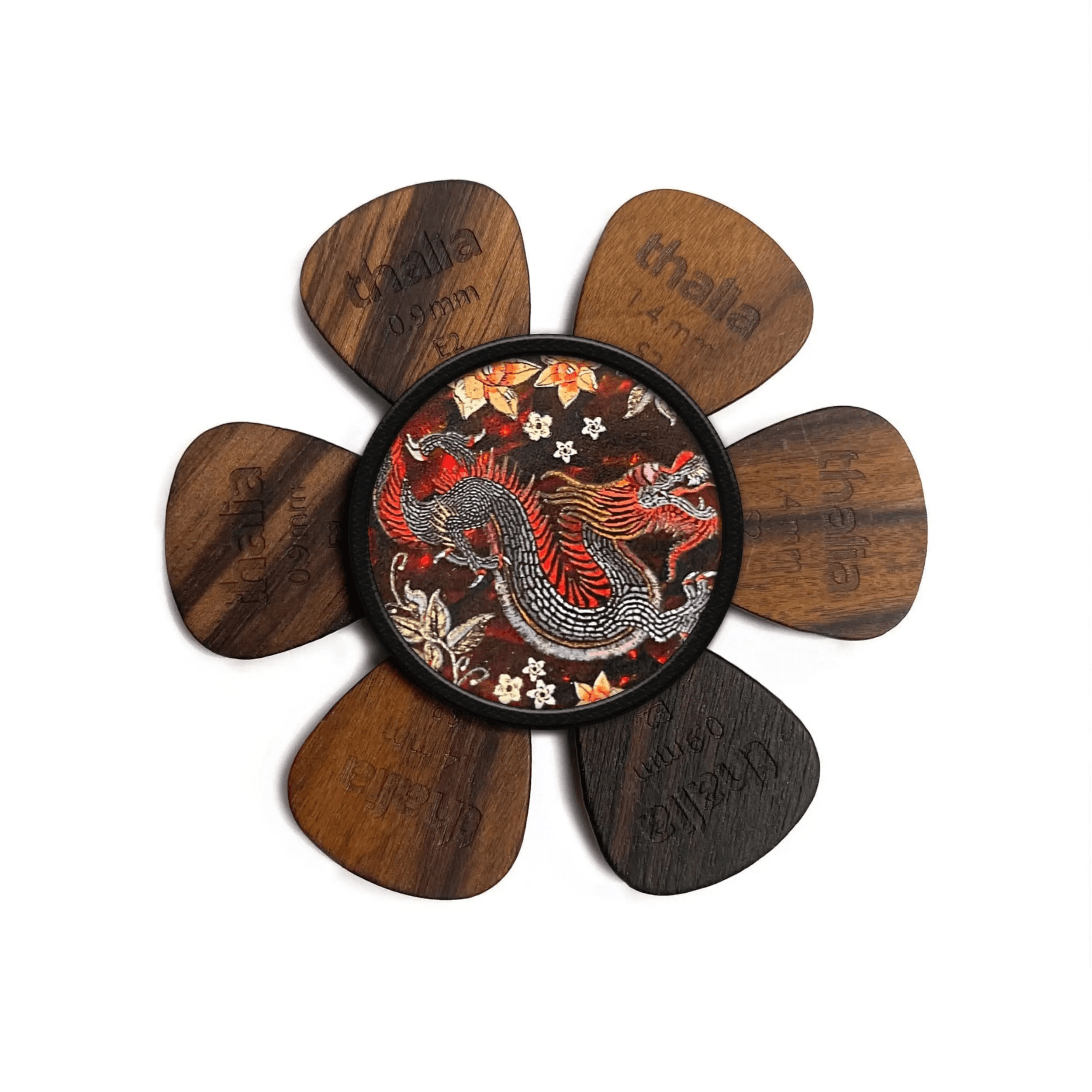 Thalia TH-PPLDS-KB Lucky Dragon Shell Pick Puck w/Kentucky Bourbon Abalone Inlay