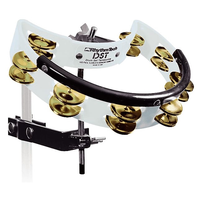 Rhythm Tech DST30 Drum Set Tambourine White with Brass Jingles