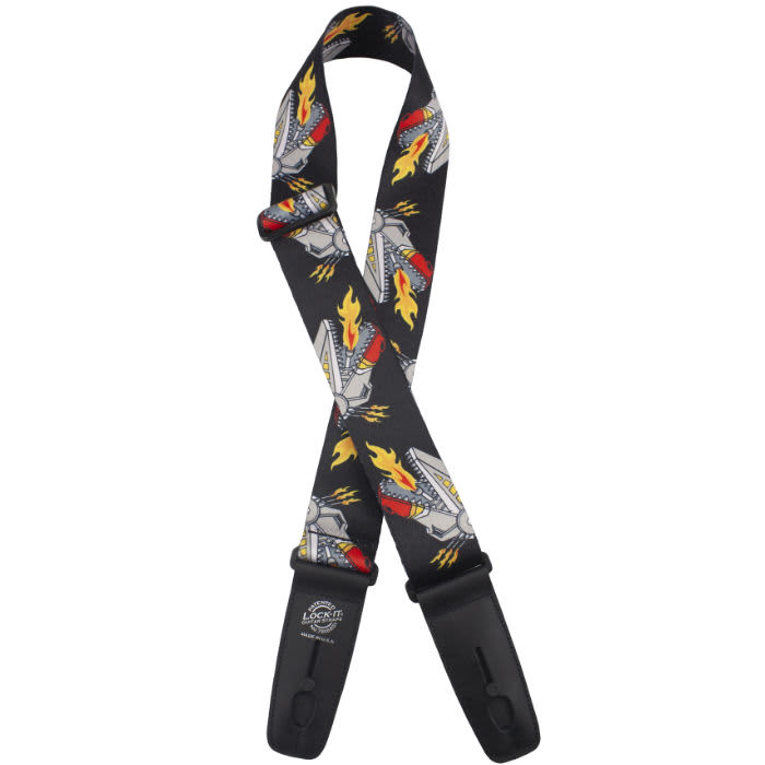 Lock-It LIS 104-S13 'T-Rex' Poly Plush Series Guitar Strap