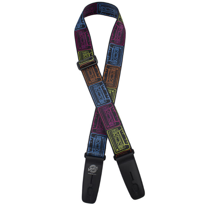 Lock-It LIS 106-S61 'Vivid Cassettes' Poly Plush Series Guitar Strap