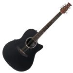 Ovation Applause AB24-5S Steel String Acoustic / Electric Guitar Black Satin
