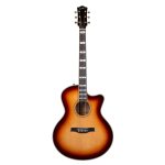Godin 053377 Connaisseur MJ Sunset Burst Mahogany Acoustic/Electric Guitar w/ Godin Case