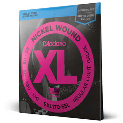 D'Addario EXL170-5SL - Nickel Round Wound 5-STRING SUPER LONG SCALE 45-130